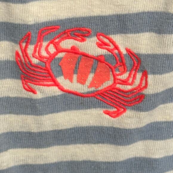 Talbots Shells & Lobster Tee Womens XL Blue Striped Nautical Knit Top - Picture 7 of 9